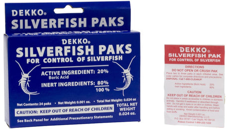 Dekko Silverfish Paks (Box 24 Packs) - Phoenix Environmental Design Inc.